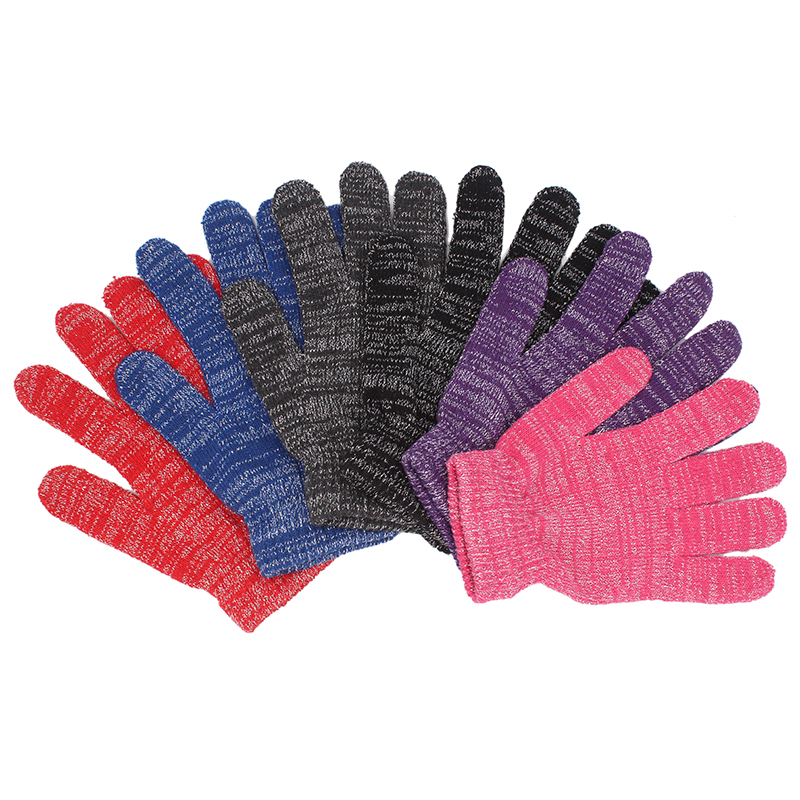 Melange knitted gloves
