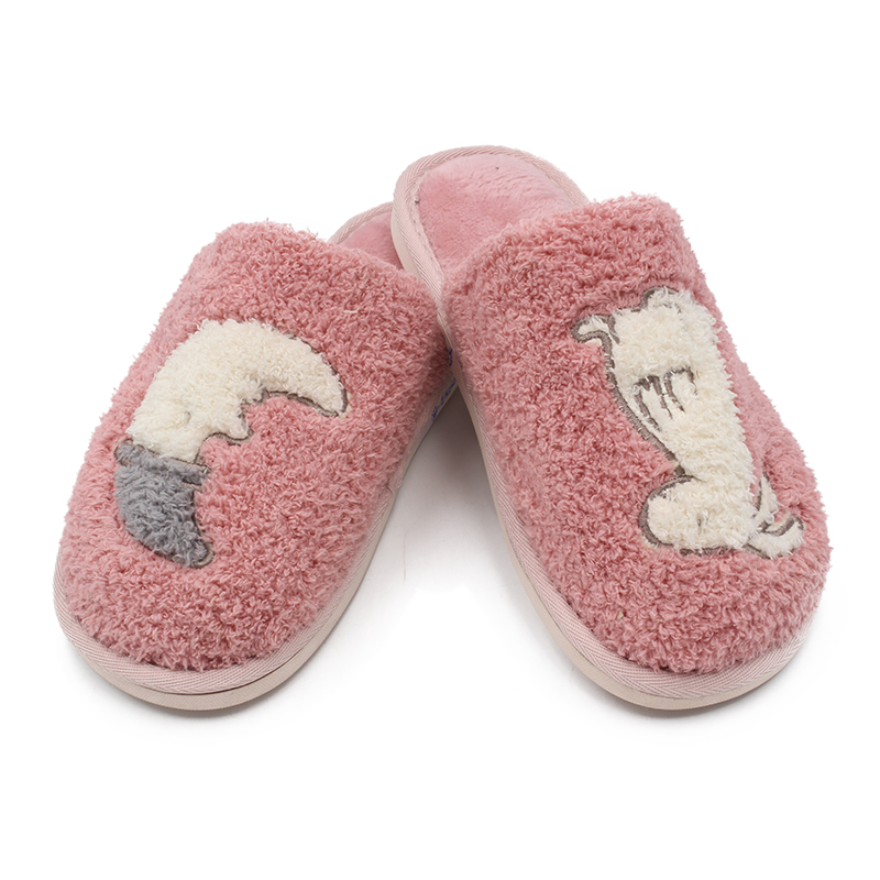 Ladies Quilted Mule Slipper With Fur Lining
