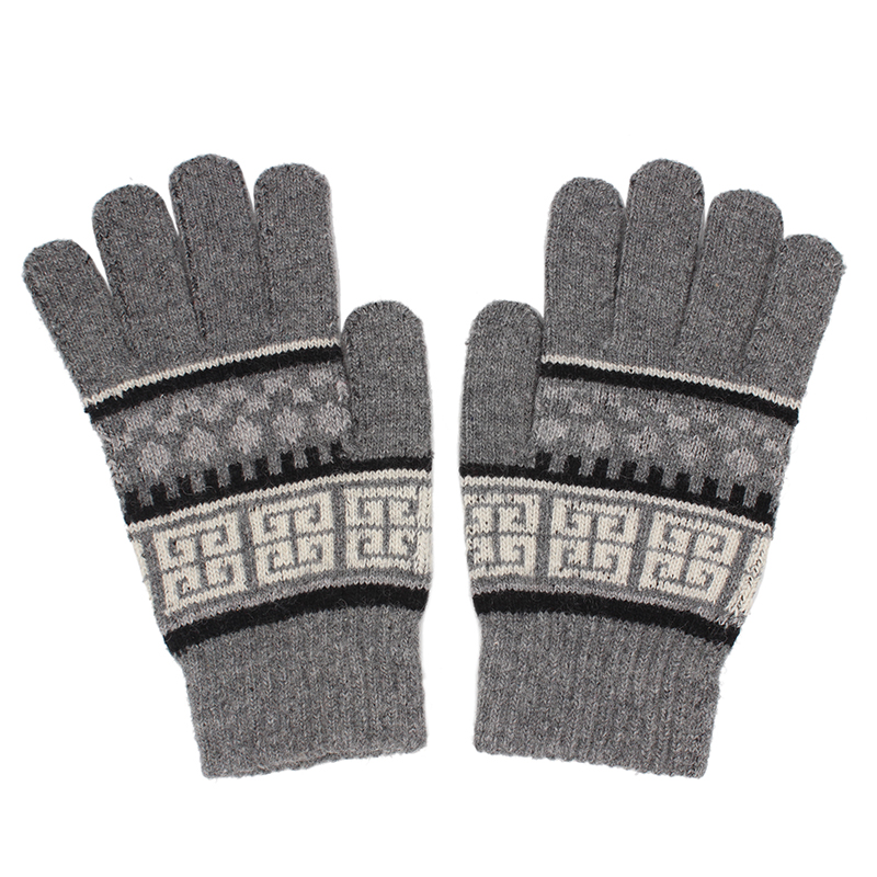 Mens Fairisle Design Knitted Gloves