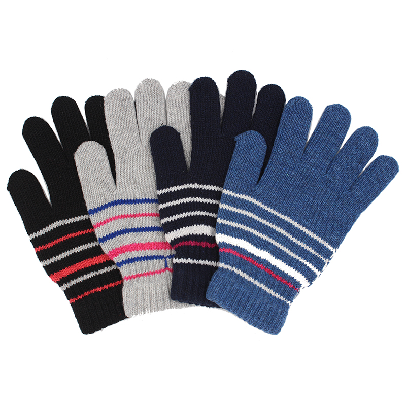 Soft Knit Men's Striped gloves