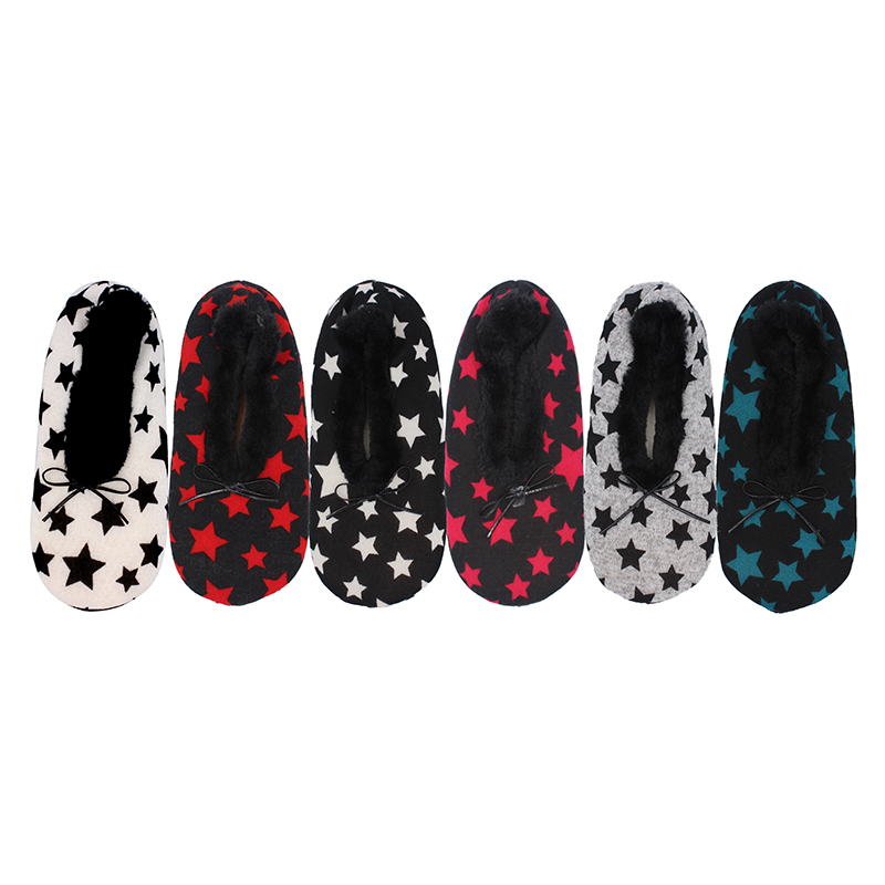 Stars Printed Stretch Jersey Ballet Slippers